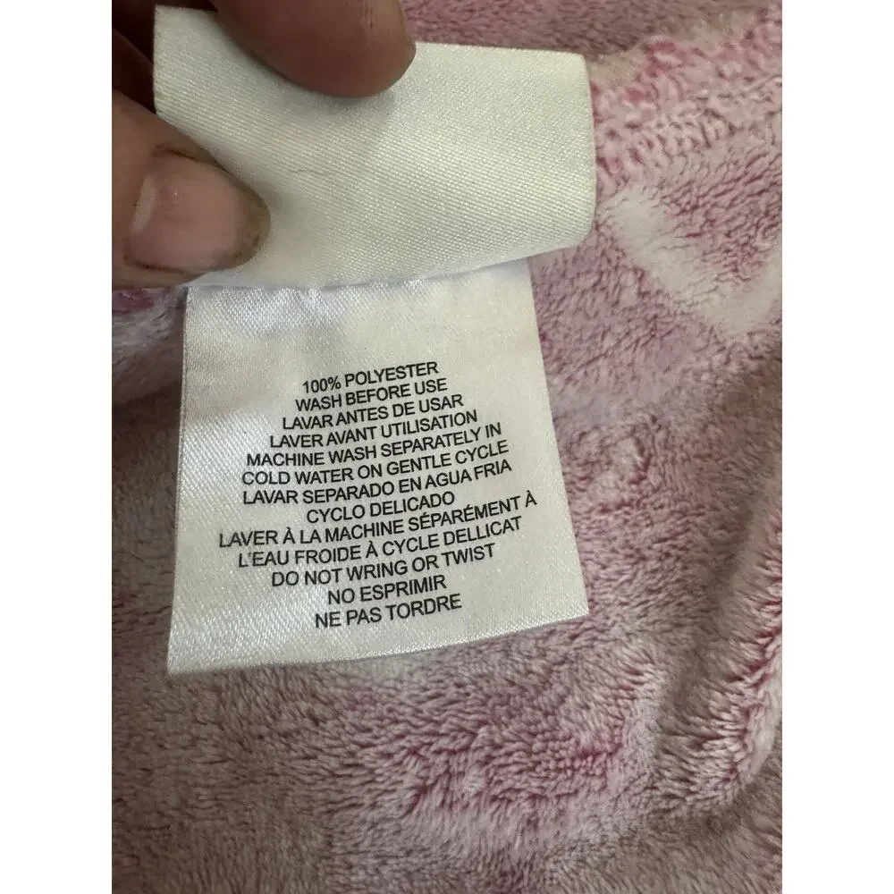Luxury Collection Papier Pink Embossed Hearts Plush Baby Blanket 5x4 Soft